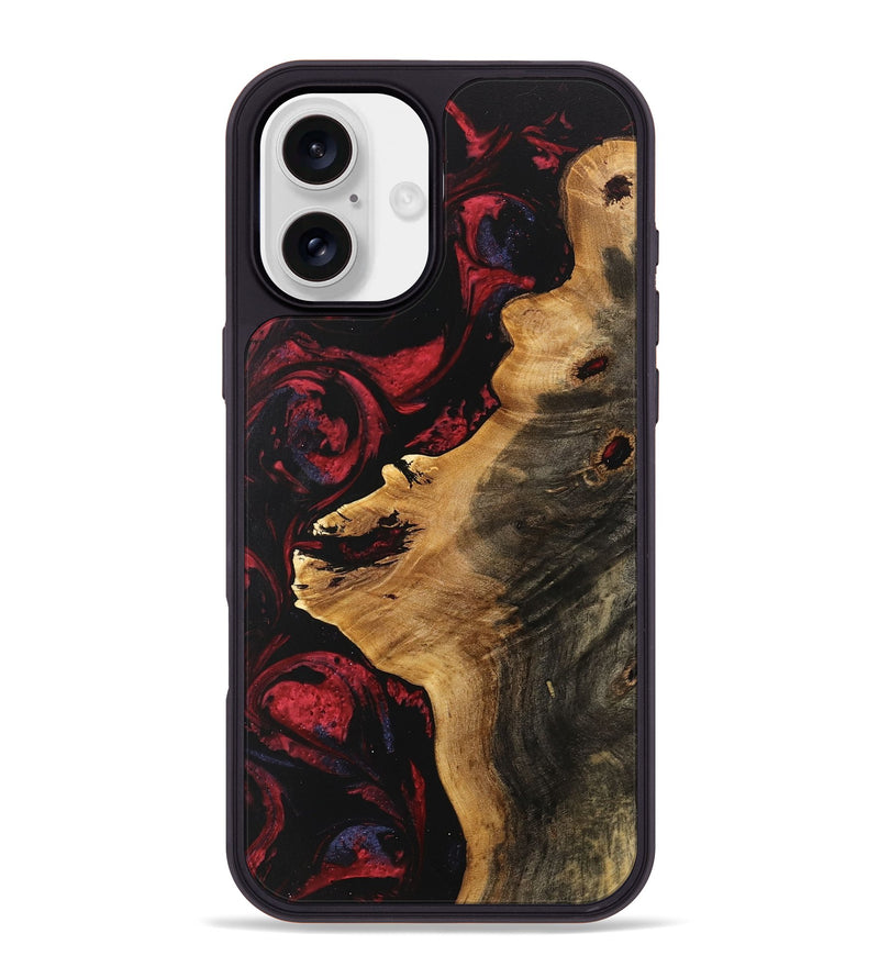 iPhone 16 Plus Wood Phone Case - Anabel (Red, 746785)