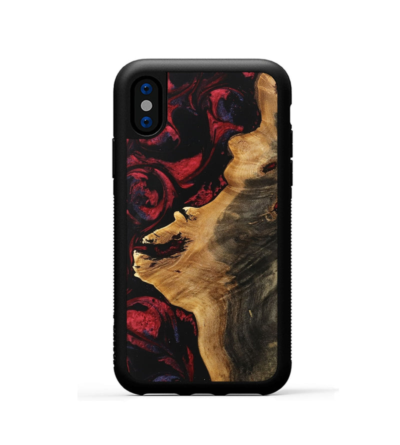 iPhone Xs Wood Phone Case - Anabel (Red, 746785)