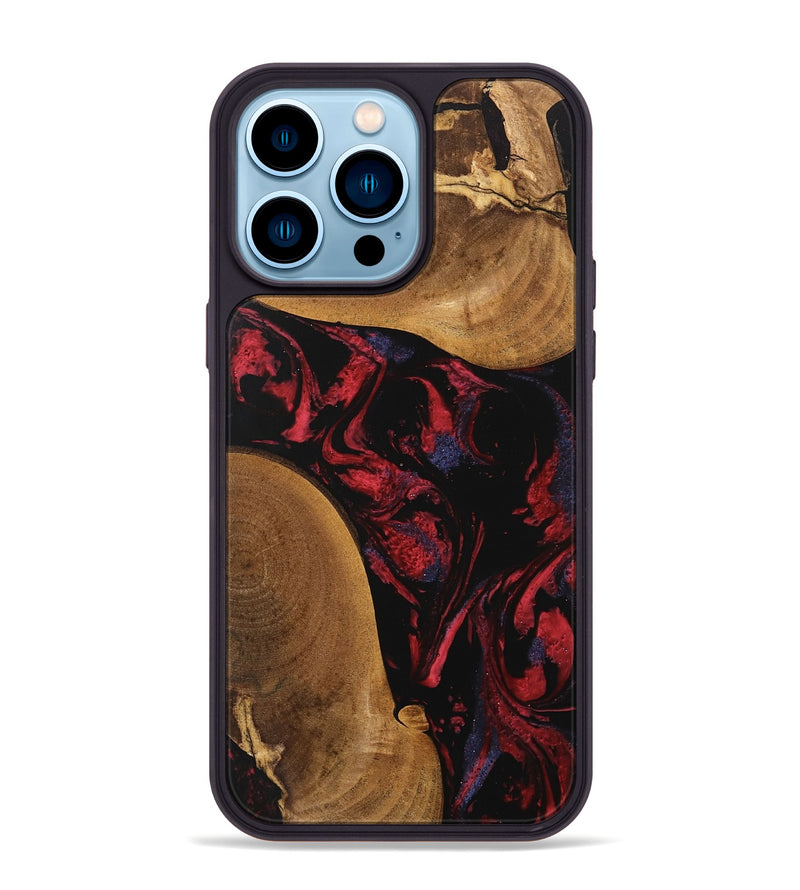 iPhone 14 Pro Max Wood Phone Case - Cora (Red, 746786)