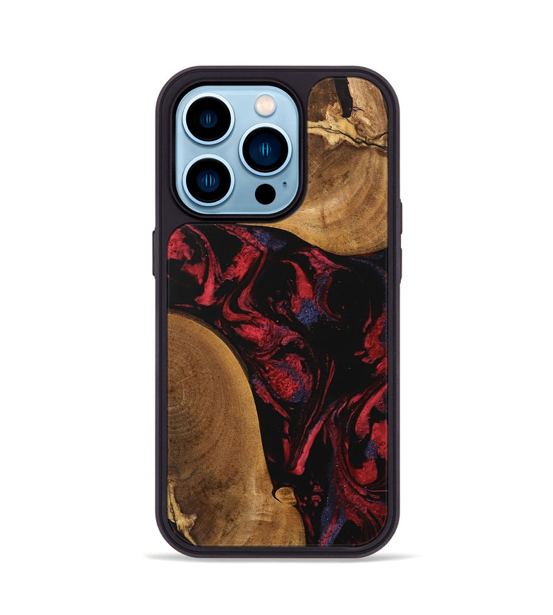 iPhone 14 Pro Wood Phone Case - Cora (Red, 746786)