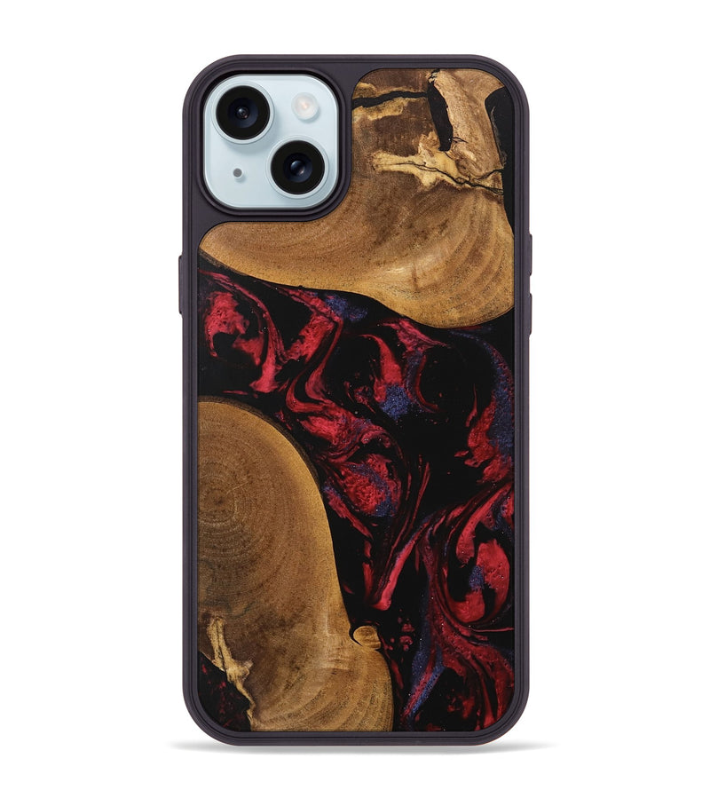 iPhone 15 Plus Wood Phone Case - Cora (Red, 746786)