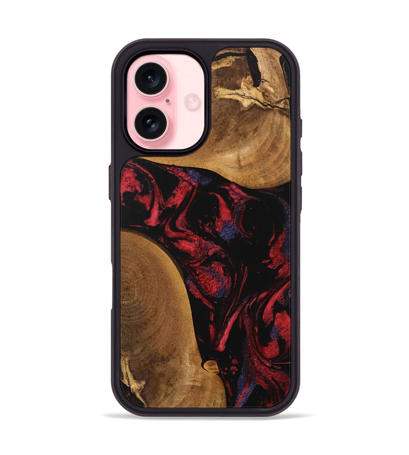 iPhone 16 Wood Phone Case - Cora (Red, 746786)