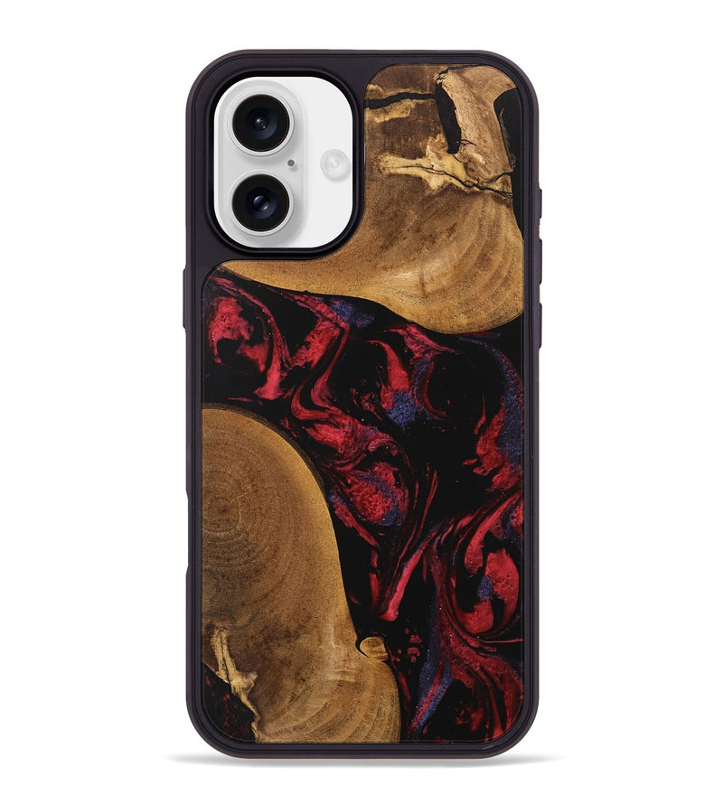 iPhone 16 Plus Wood Phone Case - Cora (Red, 746786)