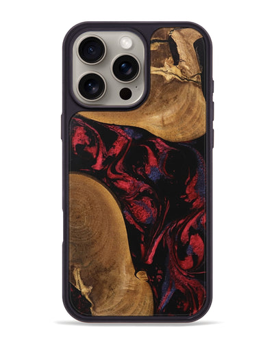 iPhone 16 Pro Max Wood Phone Case - Cora (Red, 746786)