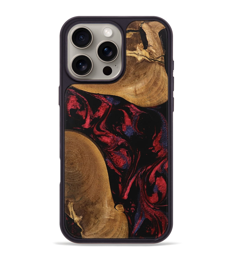 iPhone 16 Pro Max Wood Phone Case - Cora (Red, 746786)