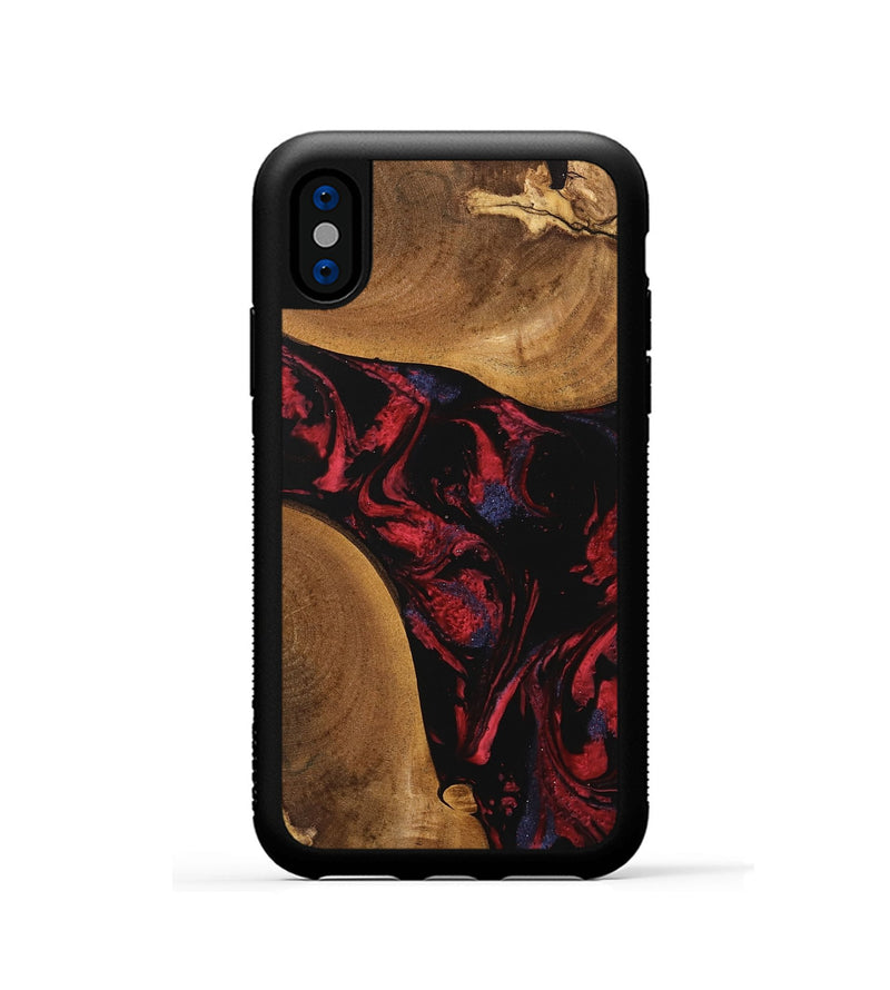 iPhone Xs Wood Phone Case - Cora (Red, 746786)