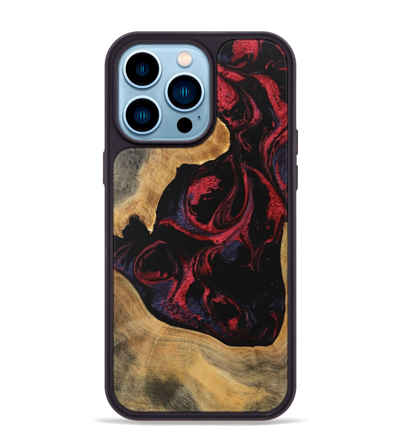 iPhone 14 Pro Max Wood Phone Case - Katlynn (Red, 746789)