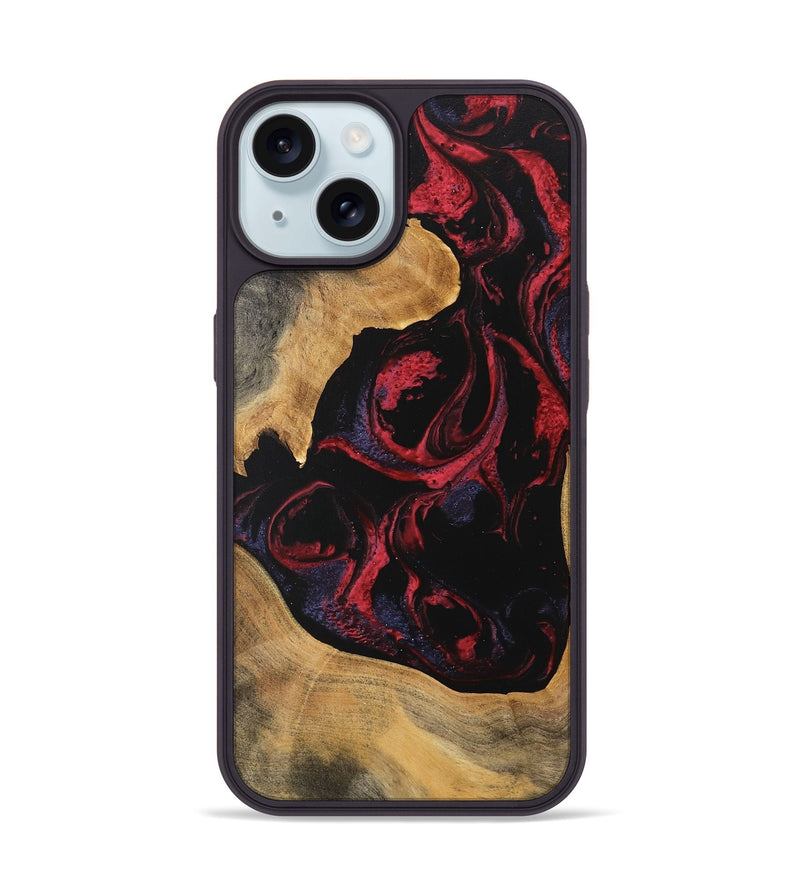 iPhone 15 Wood Phone Case - Katlynn (Red, 746789)