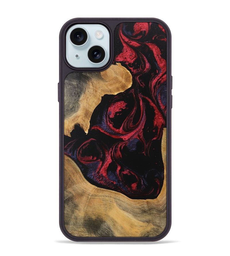 iPhone 15 Plus Wood Phone Case - Katlynn (Red, 746789)