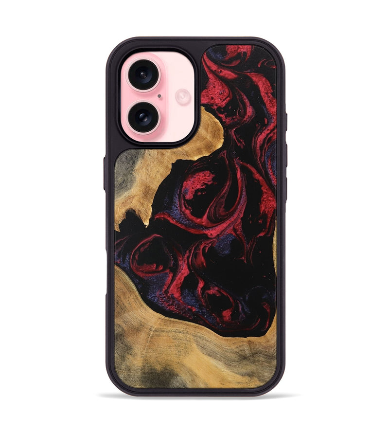 iPhone 16 Wood Phone Case - Katlynn (Red, 746789)