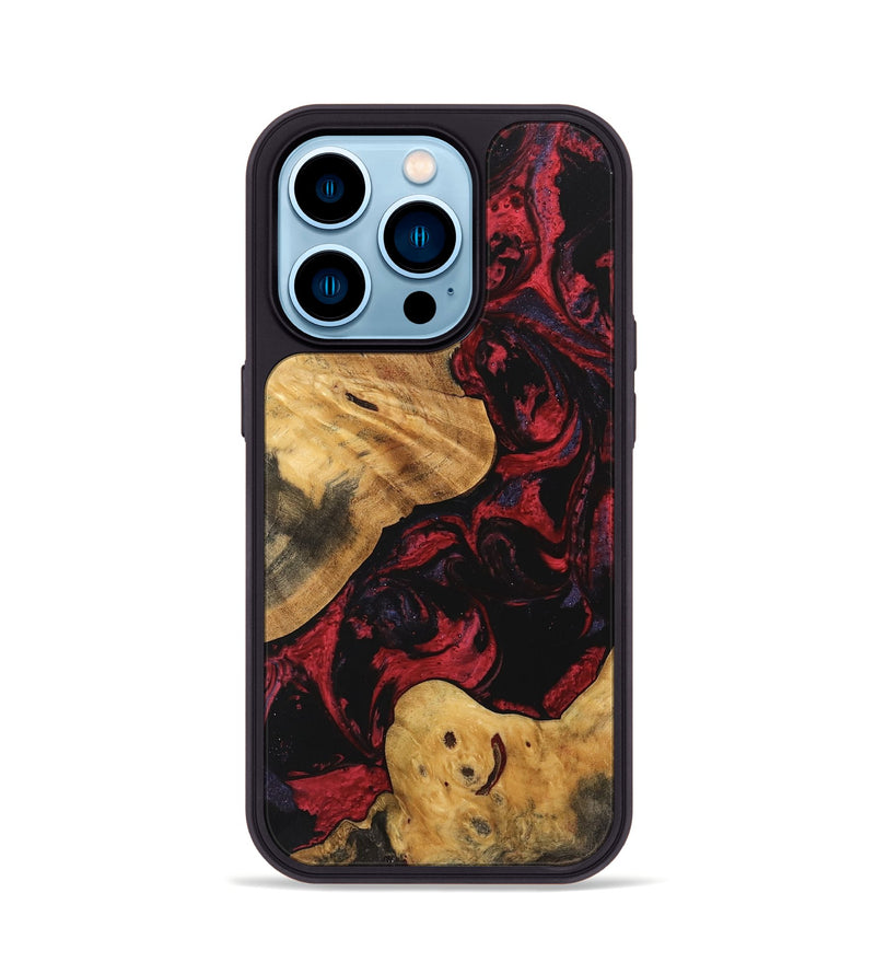 iPhone 14 Pro Wood Phone Case - Jewell (Red, 746793)