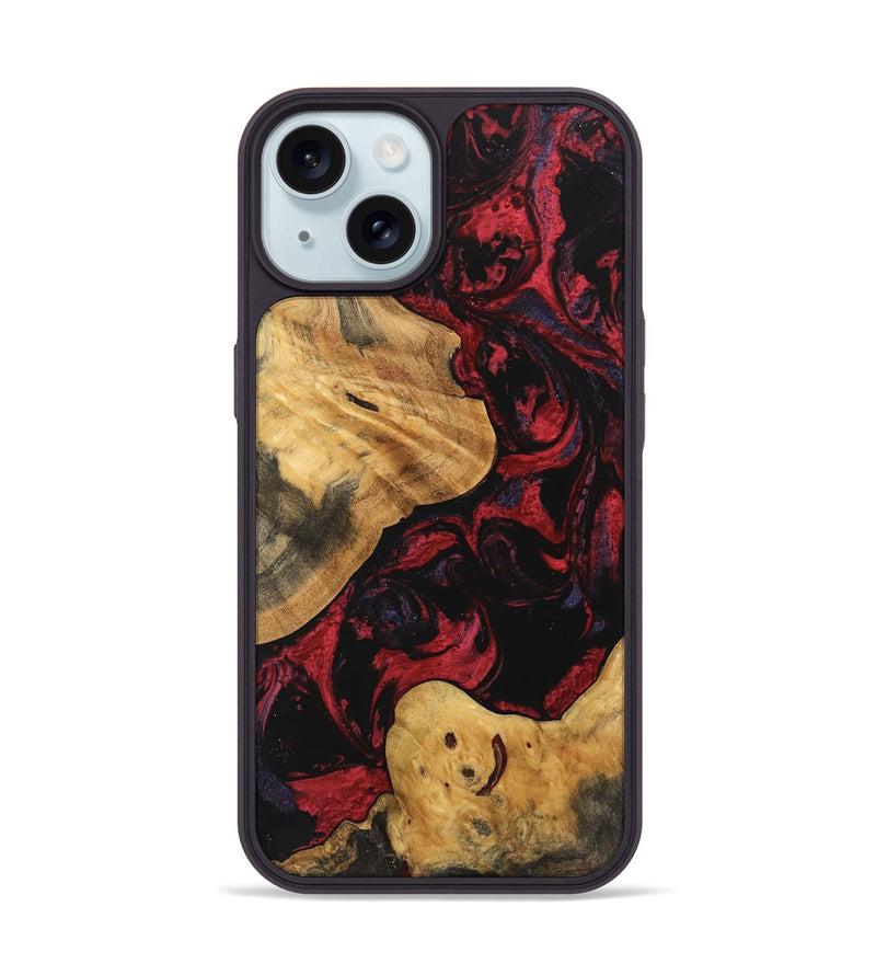 iPhone 15 Wood Phone Case - Jewell (Red, 746793)