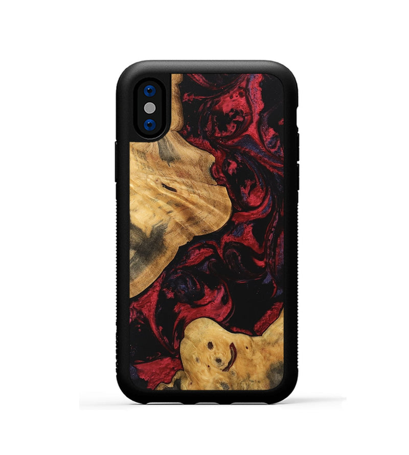 iPhone Xs Wood Phone Case - Jewell (Red, 746793)