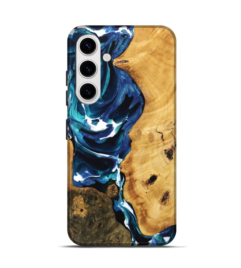 Galaxy S25 Wood Live Edge Phone Case - Dangelo (Blue, 746808)