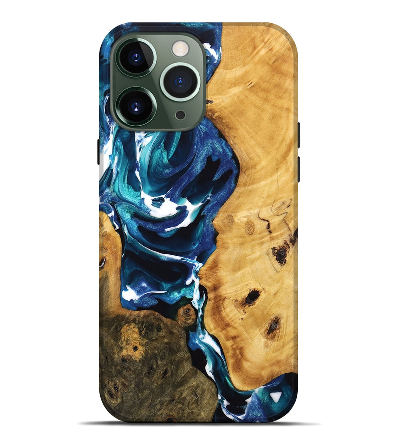 iPhone 13 Pro Max Wood Live Edge Phone Case - Dangelo (Blue, 746808)