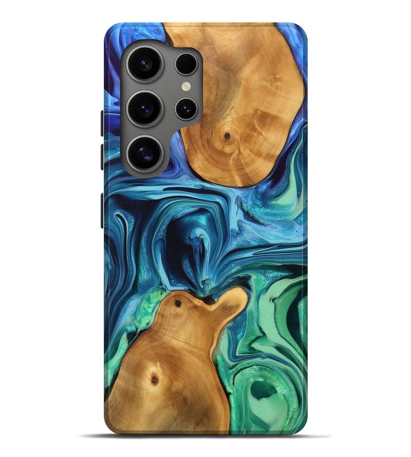 Galaxy S25 Ultra Wood Live Edge Phone Case - Cyril (Blue, 746813)