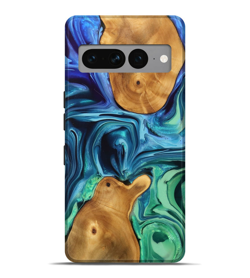 Pixel 7 Pro Wood Live Edge Phone Case - Cyril (Blue, 746813)