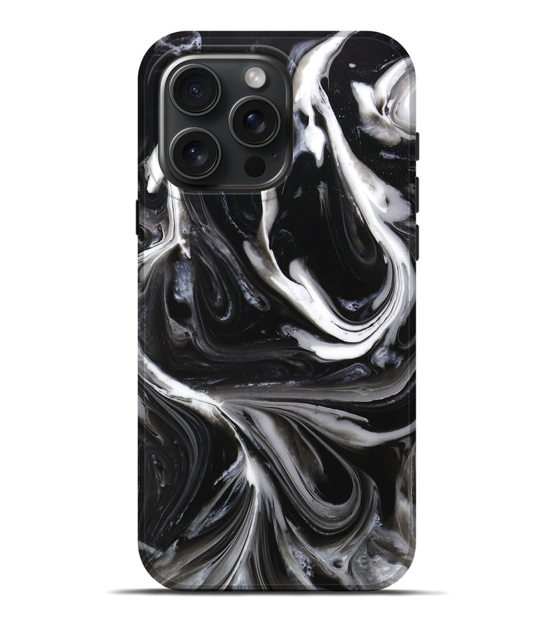 iPhone 16 Pro Max ResinArt Live Edge Phone Case - Tamatha (Black & White, 746817)