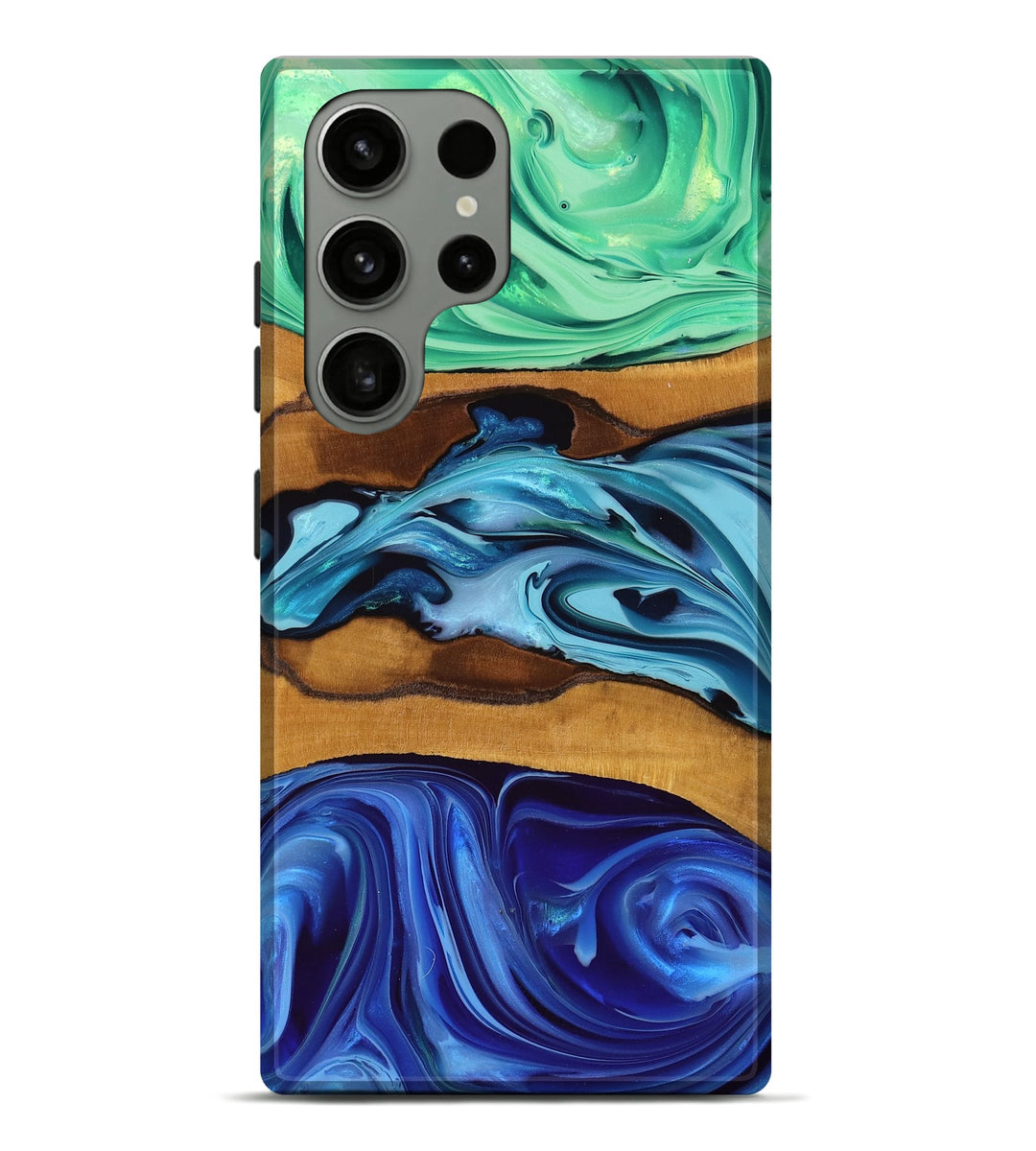 Galaxy S23 Ultra Wood Live Edge Phone Case - Latrice (Blue, 746829)