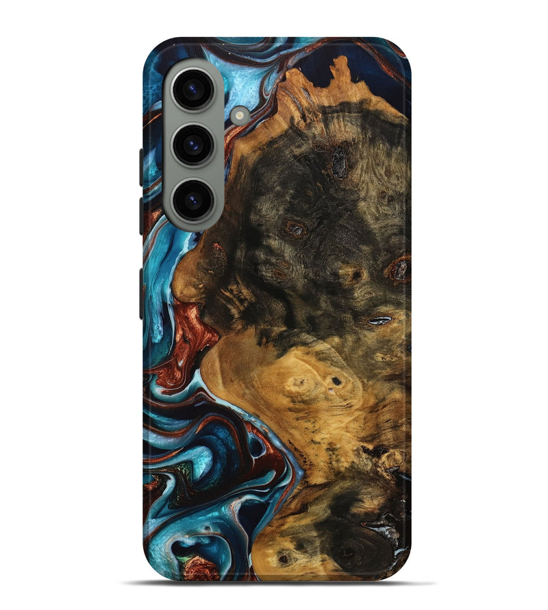 Galaxy S24 Plus Wood Live Edge Phone Case - Luanne (Teal & Gold, 746833)