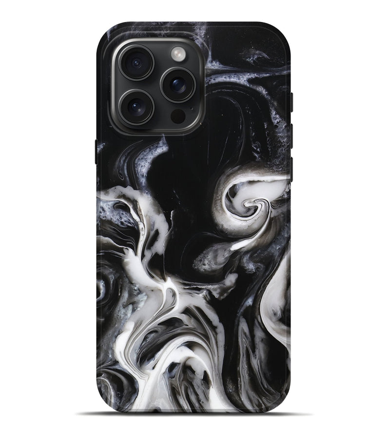 iPhone 16 Pro Max ResinArt Live Edge Phone Case - Antonio (Black & White, 746837)