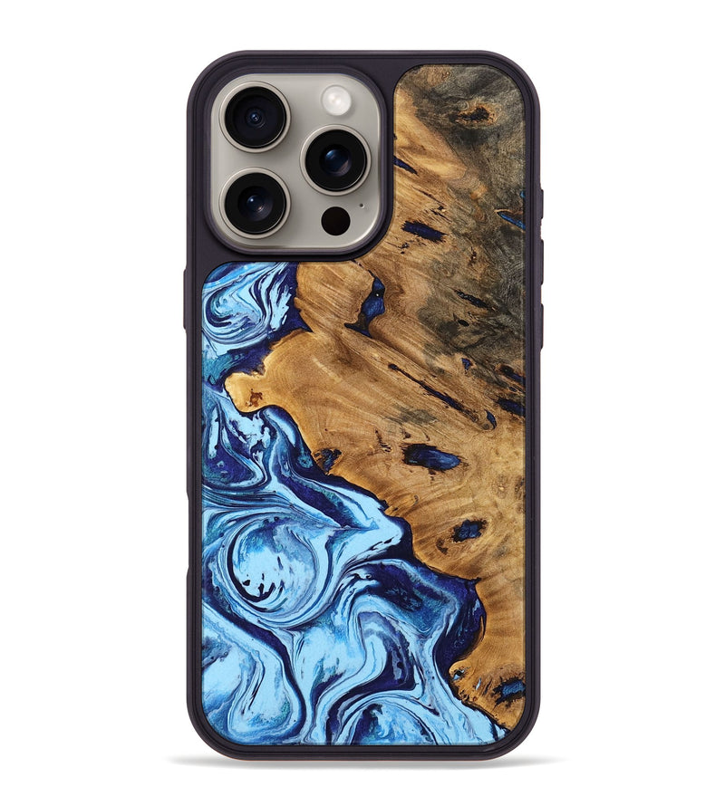 iPhone 16 Pro Max Wood Phone Case - Kaiser (Blue, 746847)