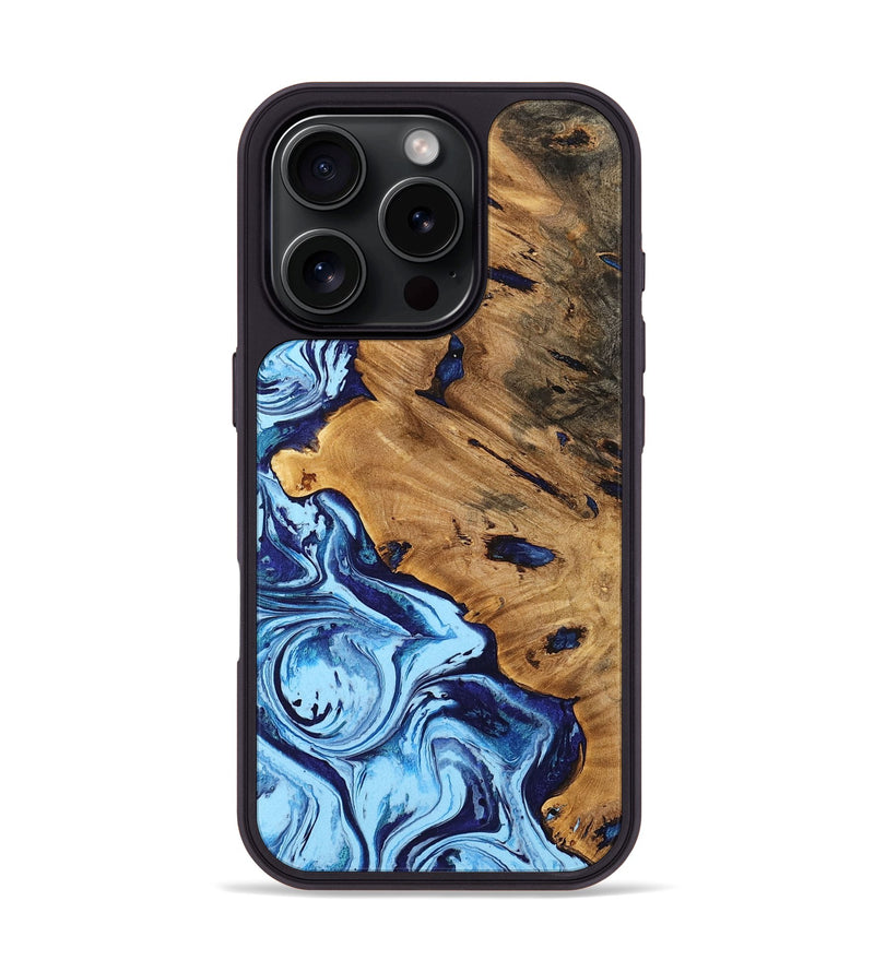 iPhone 16 Pro Wood Phone Case - Kaiser (Blue, 746847)