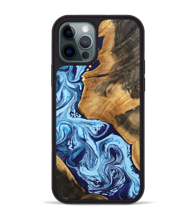 iPhone 12 Pro Max Wood Phone Case - Ivy (Blue, 746848)