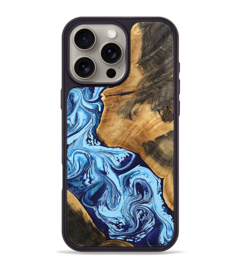 iPhone 16 Pro Max Wood Phone Case - Ivy (Blue, 746848)