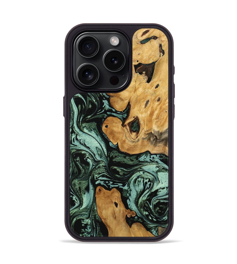 iPhone 15 Pro Wood Phone Case - Tiana (Green, 746855)