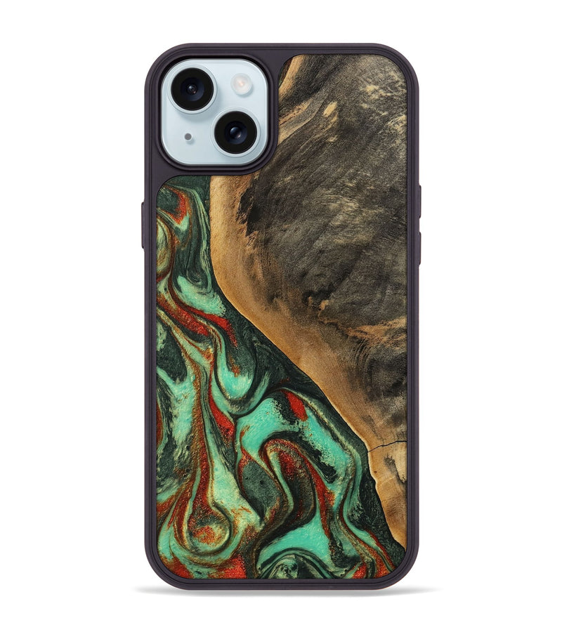 iPhone 15 Plus Wood Phone Case - Anna (Green, 746857)