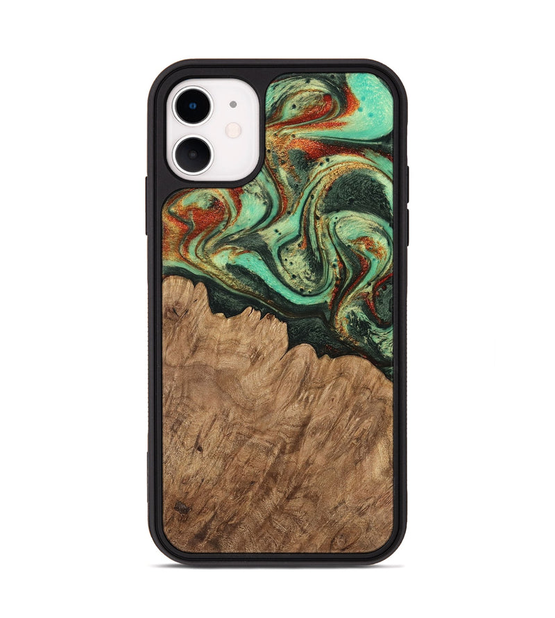 iPhone 11 Wood Phone Case - Reanna (Green, 746858)