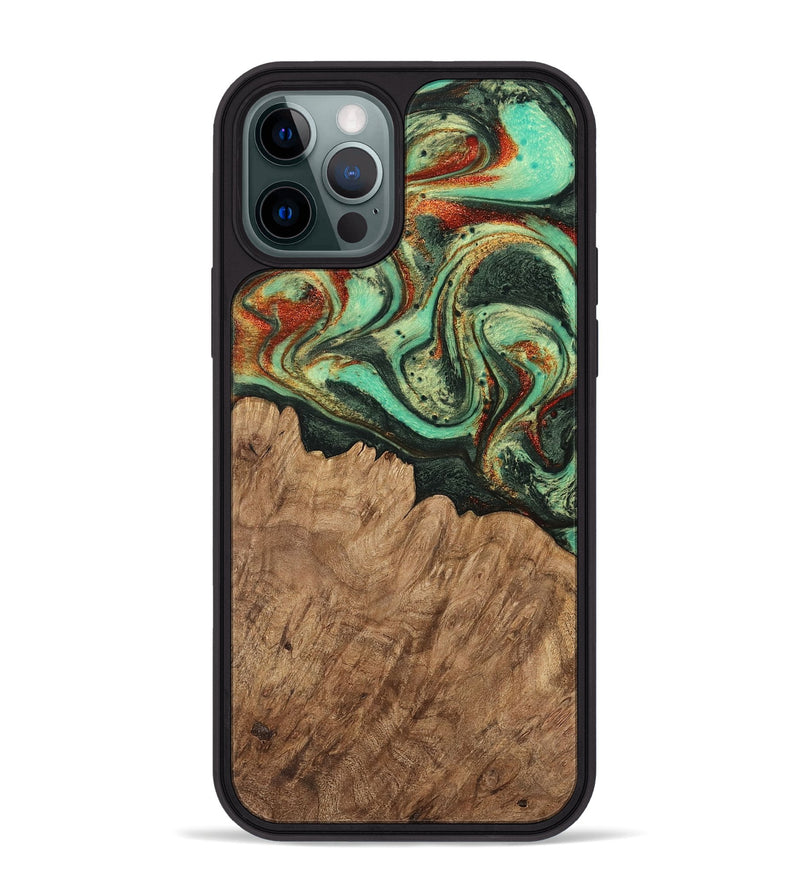 iPhone 12 Pro Max Wood Phone Case - Reanna (Green, 746858)