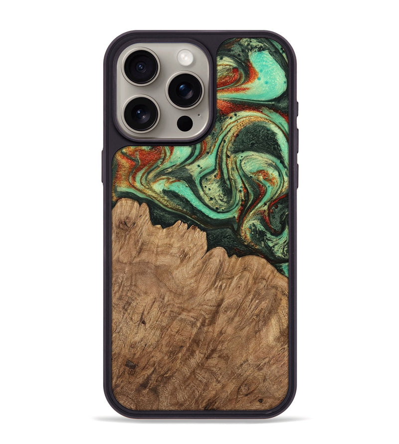 iPhone 15 Pro Max Wood Phone Case - Reanna (Green, 746858)