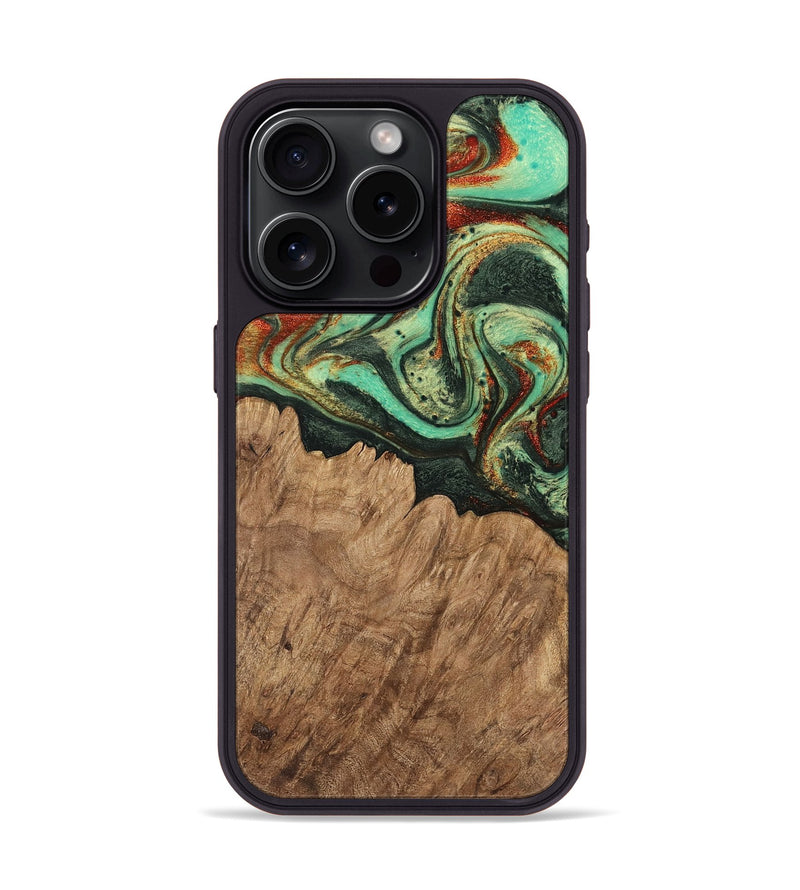 iPhone 15 Pro Wood Phone Case - Reanna (Green, 746858)