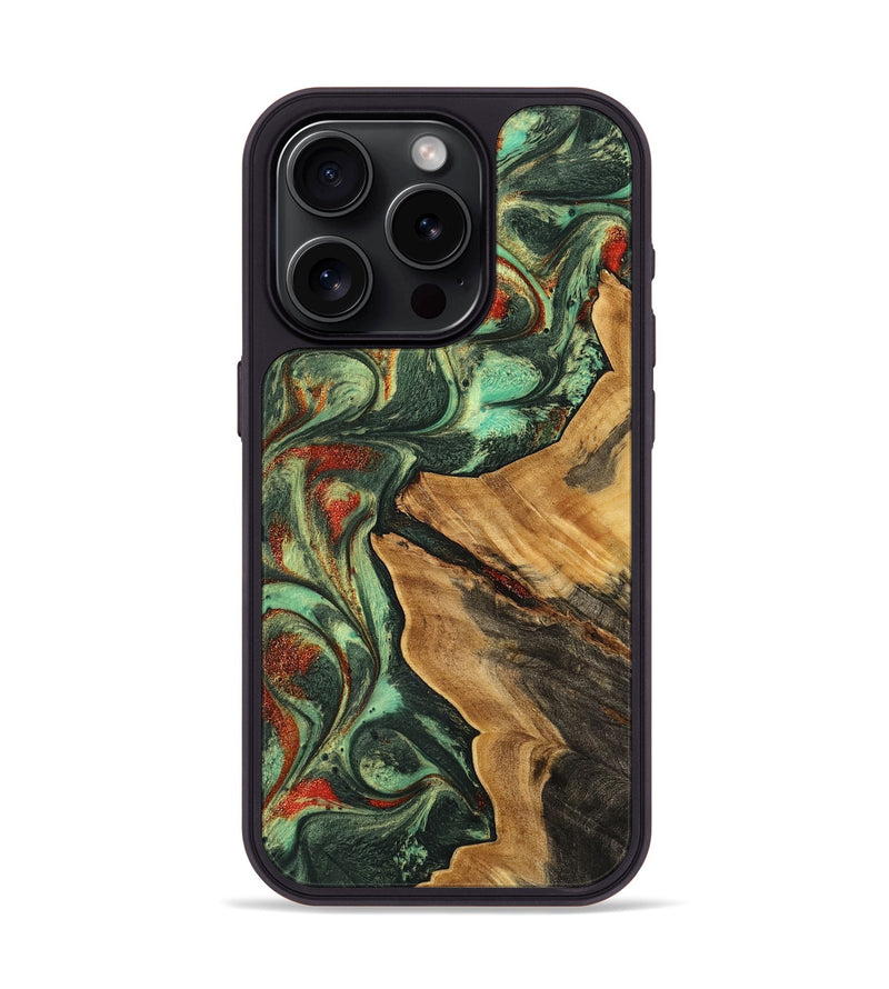 iPhone 15 Pro Wood Phone Case - Evette (Green, 746865)