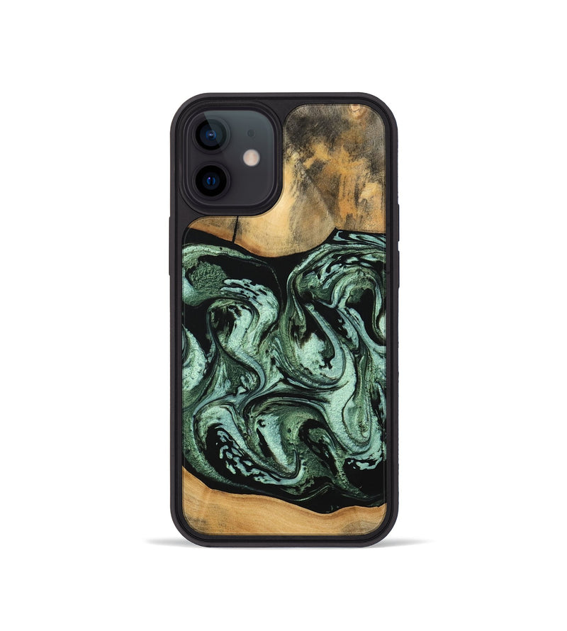 iPhone 12 mini Wood Phone Case - Damion (Green, 746867)