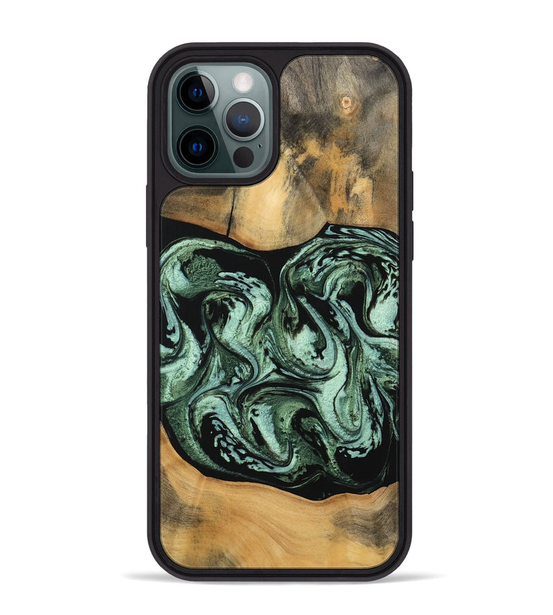 iPhone 12 Pro Max Wood Phone Case - Damion (Green, 746867)