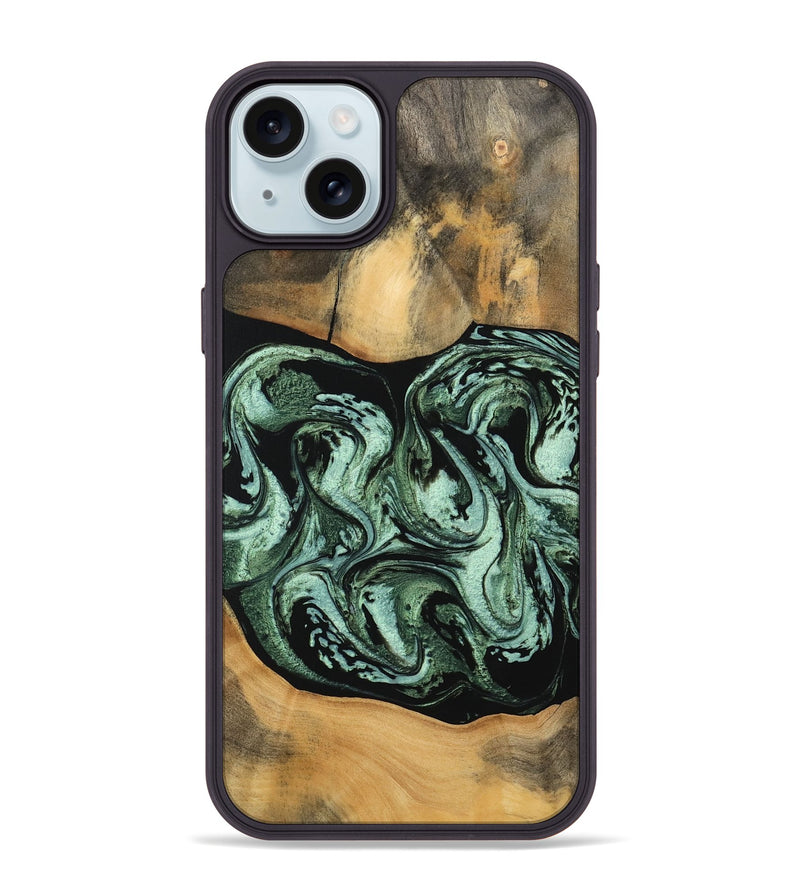 iPhone 15 Plus Wood Phone Case - Damion (Green, 746867)