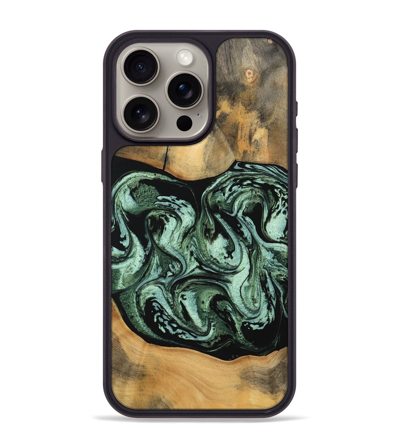 iPhone 15 Pro Max Wood Phone Case - Damion (Green, 746867)