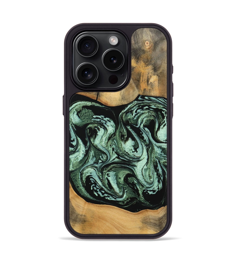 iPhone 15 Pro Wood Phone Case - Damion (Green, 746867)