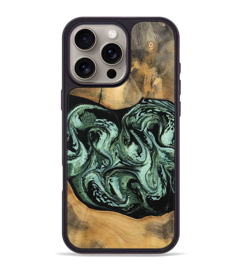 iPhone 16 Pro Max Wood Phone Case - Damion (Green, 746867)