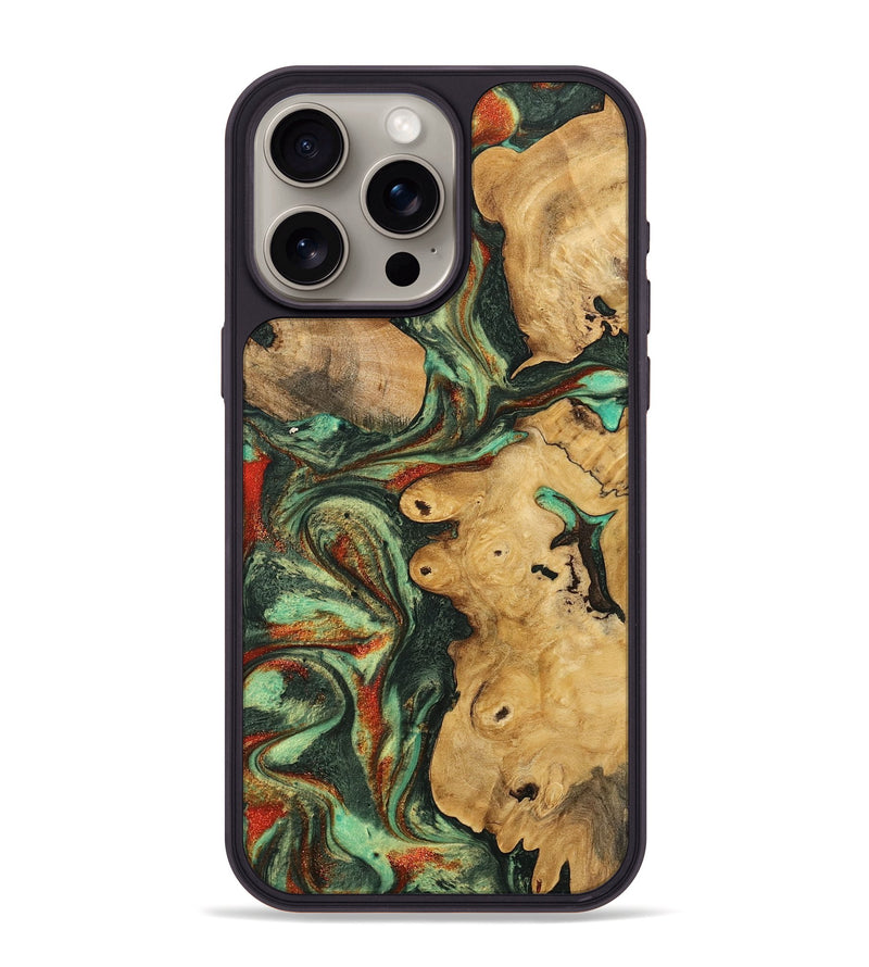 iPhone 15 Pro Max Wood Phone Case - Rheta (Green, 746870)