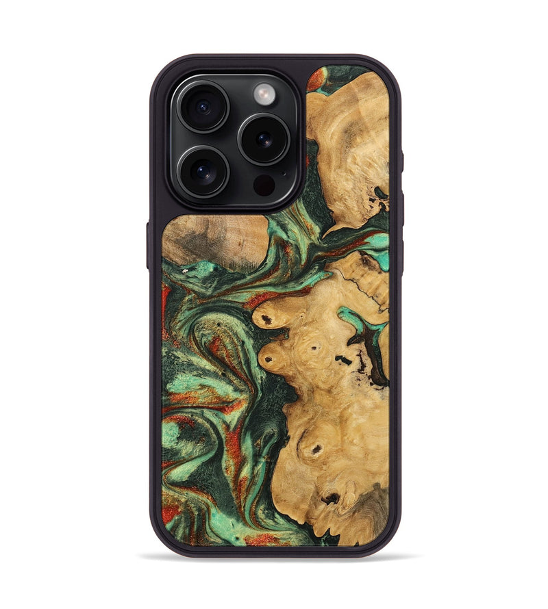 iPhone 15 Pro Wood Phone Case - Rheta (Green, 746870)