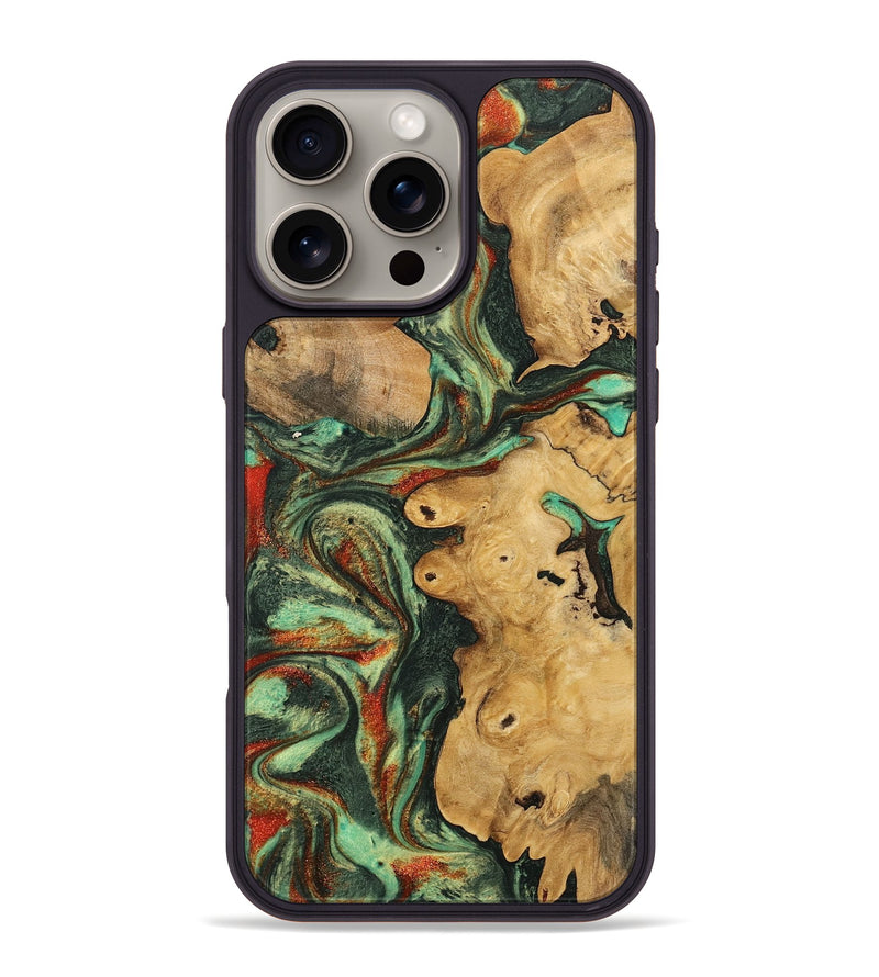 iPhone 16 Pro Max Wood Phone Case - Rheta (Green, 746870)