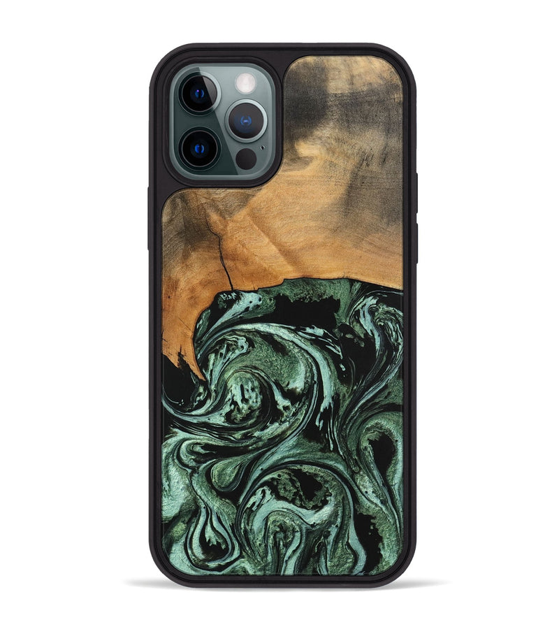 iPhone 12 Pro Max Wood Phone Case - Hobert (Green, 746892)