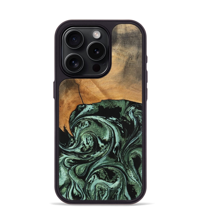 iPhone 15 Pro Wood Phone Case - Hobert (Green, 746892)