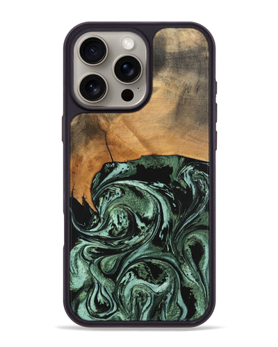 iPhone 16 Pro Max Wood Phone Case - Hobert (Green, 746892)