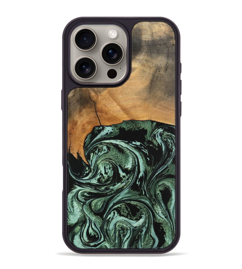 iPhone 16 Pro Max Wood Phone Case - Hobert (Green, 746892)