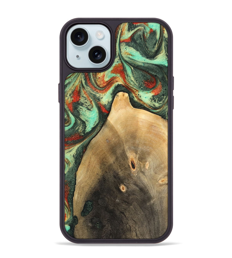 iPhone 15 Plus Wood Phone Case - Ares (Green, 746894)